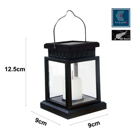 2 Pack Solar Lantern Hanging Garden Outdoor Lights Flickering LED Candle Lights