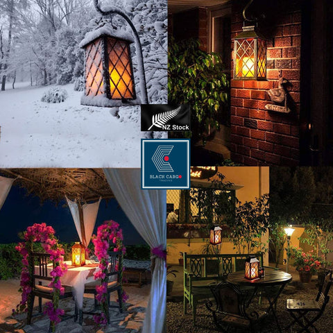 Solar Lights Morocco Metal Lantern Hanging Garden Outdoor Lights LED Candle