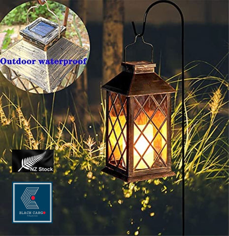 Solar Lights Morocco Metal Lantern Hanging Garden Outdoor Lights LED Candle