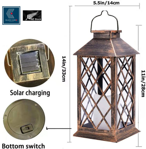 Solar Lights Morocco Metal Lantern Hanging Garden Outdoor Lights LED Candle