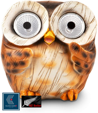 Cute Funny Owl Naughty Gnome Statue for Garden Decoration Solar Powered Light