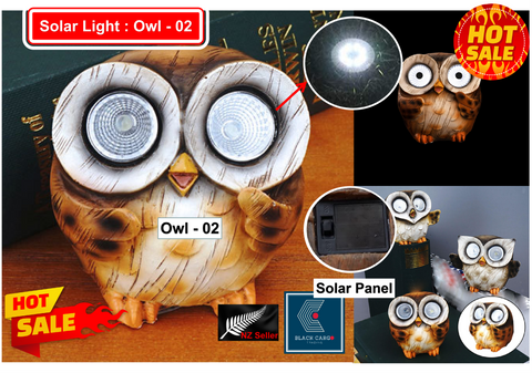 Cute Funny Owl Naughty Gnome Statue for Garden Decoration Solar Powered Light