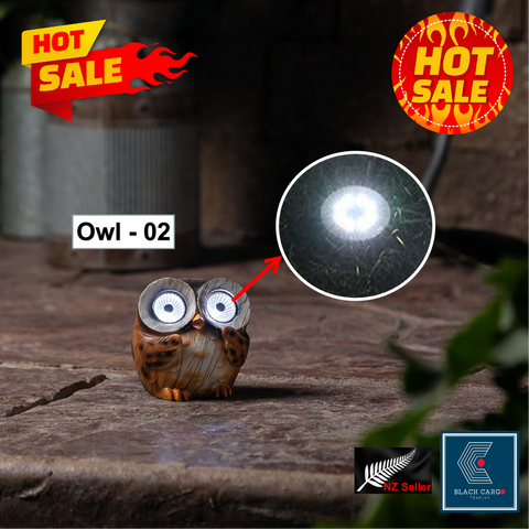 Cute Funny Owl Naughty Gnome Statue for Garden Decoration Solar Powered Light