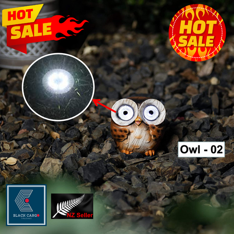 Cute Funny Owl Naughty Gnome Statue for Garden Decoration Solar Powered Light