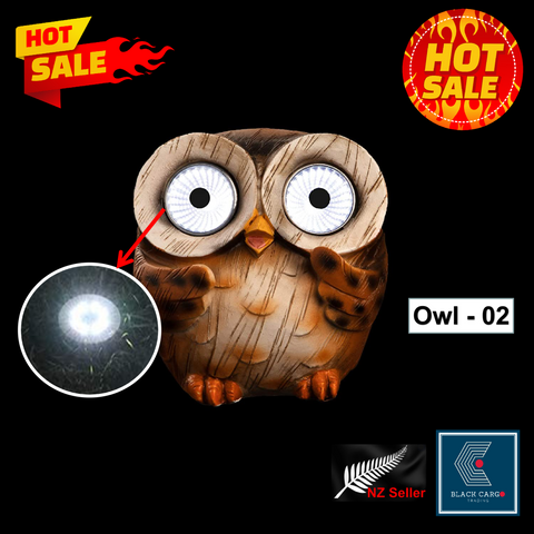 Cute Funny Owl Naughty Gnome Statue for Garden Decoration Solar Powered Light