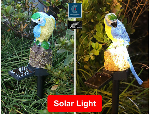 Solar Garden Lights Cute Parrot Waterproof Outdoor Garden Stake Ornament Blue