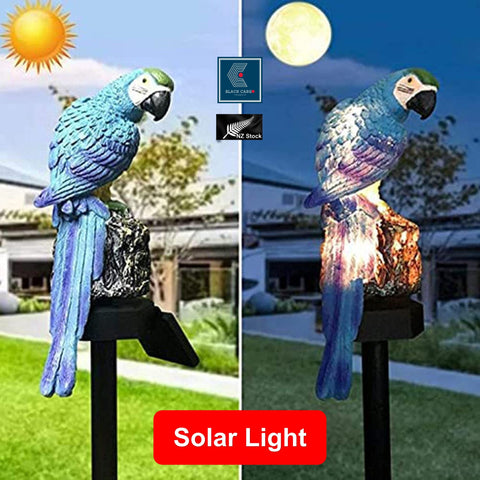 Solar Garden Lights Cute Parrot Waterproof Outdoor Garden Stake Ornament Blue