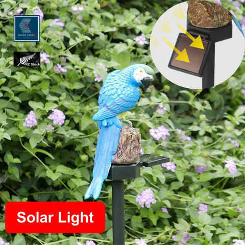 Solar Garden Lights Cute Parrot Waterproof Outdoor Garden Stake Ornament Blue