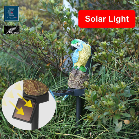 Solar Garden Lights Cute Parrot Waterproof Outdoor Garden Stake Ornament Blue