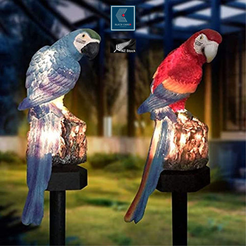 Solar Garden Lights Cute Parrot Waterproof Outdoor Garden Stake Ornament Blue