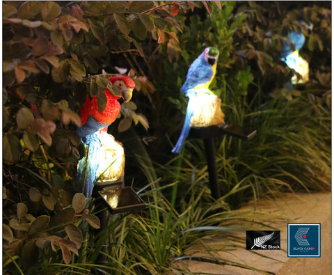 Solar Garden Lights Cute Parrot Waterproof Outdoor Garden Stake Ornament Blue