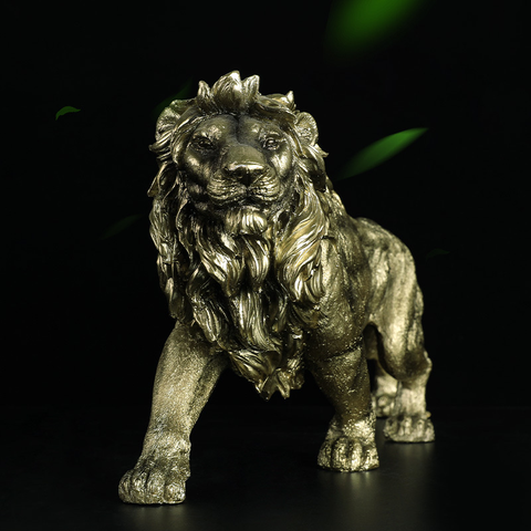 Design Architectural Large Gold Lion Statue Decoration sculptures for Home