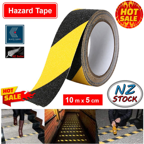 5cm x 10m Anti Slip Safety Grip Tape Yellow & Black Hazard Caution Warning Tape