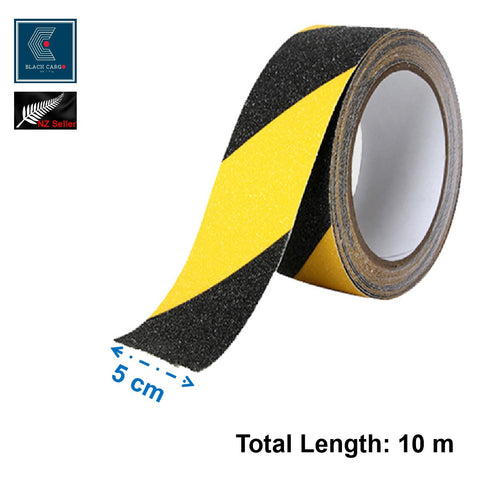 5cm x 10m Anti Slip Safety Grip Tape Yellow & Black Hazard Caution Warning Tape