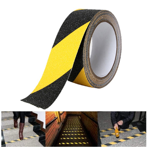 5cm x 10m Anti Slip Safety Grip Tape Yellow & Black Hazard Caution Warning Tape