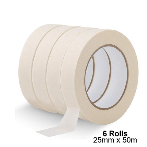 6Pack Masking Tape 25mm*50m Painting Labeling Packing Craft Art Accessories
