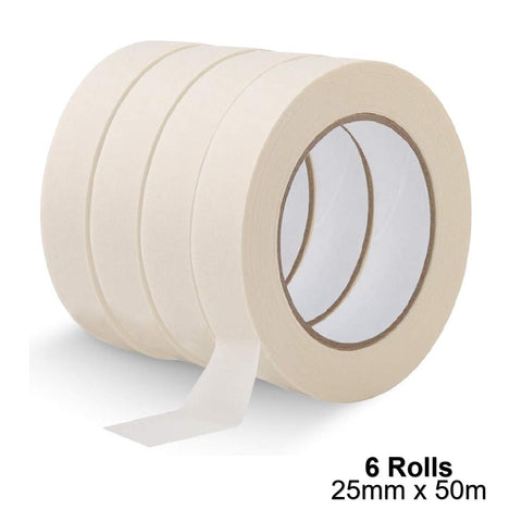 6Pack Masking Tape 25mm*50m Painting Labeling Packing Craft Art Accessories