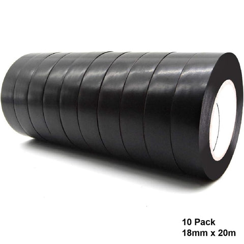 10Pack Electrical Insulation Tape PVC Rubber Tape 18mm x 20m