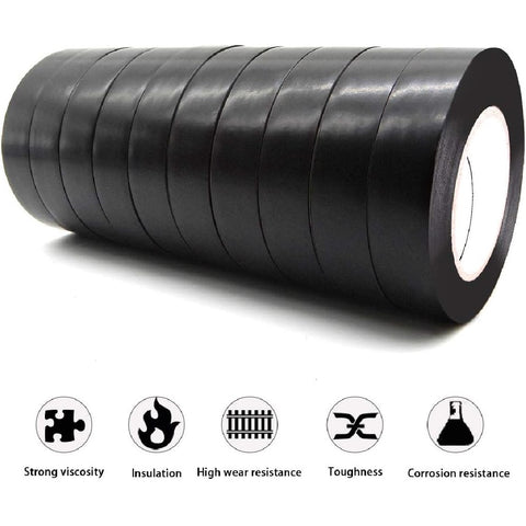 10Pack Electrical Insulation Tape PVC Rubber Tape 18mm x 20m