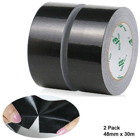 2Pack Duct Tape Gaffer Tape Cloth Tape Waterproof 48mm*30m