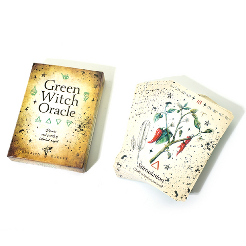 Tarot Cards Set Green Herbs Witch Oracle 44 Cards Oracle Cards Tarot Deck