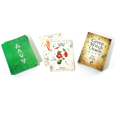 Tarot Cards Set Green Herbs Witch Oracle 44 Cards Oracle Cards Tarot Deck