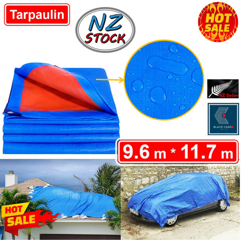 Heavy Duty Tarpaulin Covers Tarp Waterproof 9.6m x 11.7m