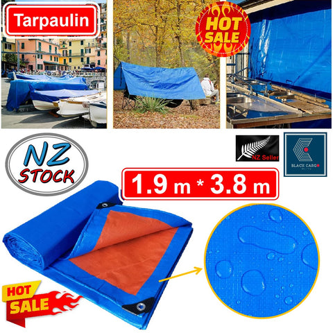 Heavy Duty Tarpaulin Covers Tarp Waterproof 1.9m x 3.8m