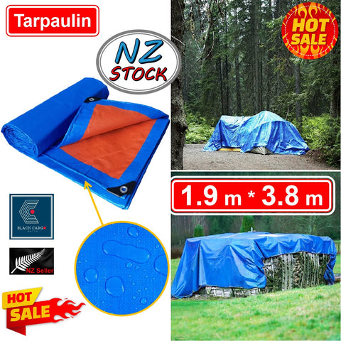 Heavy Duty Tarpaulin Covers Tarp Waterproof 1.9m x 3.8m