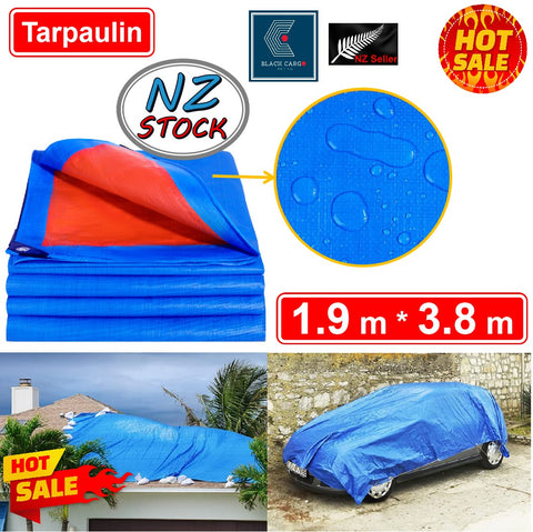 Heavy Duty Tarpaulin Covers Tarp Waterproof 1.9m x 3.8m