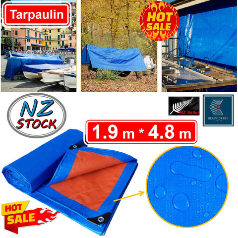 Tarpaulin Canvas Tarps Heavy Duty Waterproof 1.9m x 4.8m