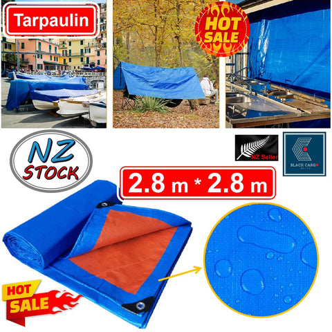 Heavy Duty Tarpaulin Covers Tarp Waterproof 2.8m x 2.8m