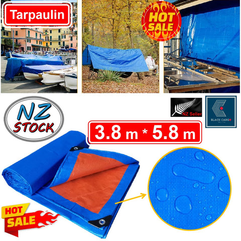 Heavy Duty Tarpaulin Covers Tarp Waterproof 3.8m x 5.8m