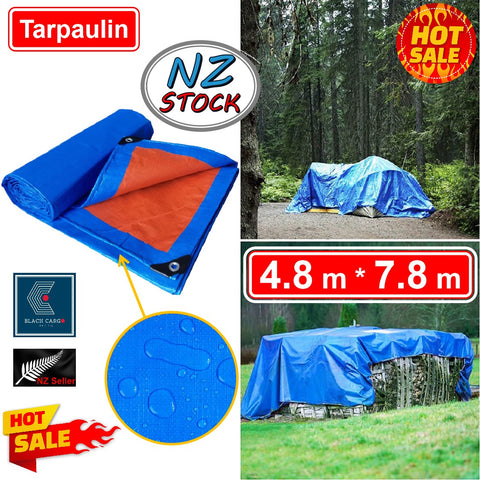 Heavy Duty Tarpaulin Covers Tarp Waterproof 4.8m x 7.8m – Referdeal