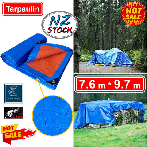 Heavy Duty Tarpaulin Covers Tarp Waterproof 7.6m x 9.7m