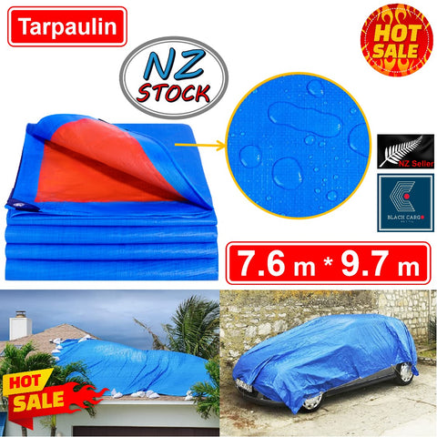 Heavy Duty Tarpaulin Covers Tarp Waterproof 7.6m x 9.7m