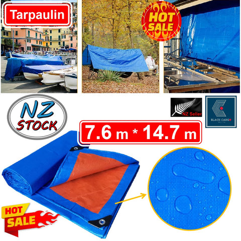 Heavy Duty Tarpaulin Covers Tarp Waterproof 7.6m x 14.7m