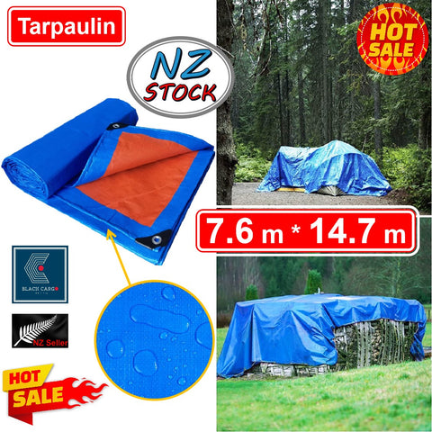 Heavy Duty Tarpaulin Covers Tarp Waterproof 7.6m x 14.7m