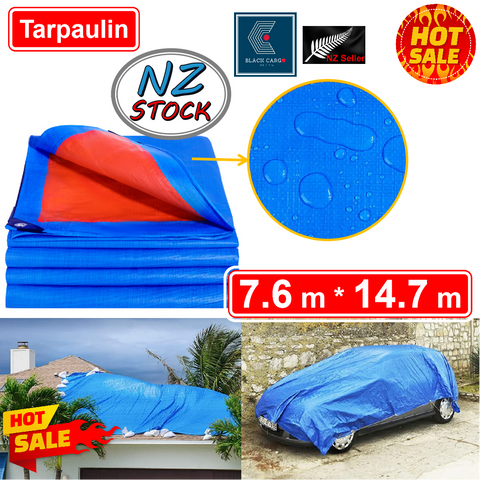 Heavy Duty Tarpaulin Covers Tarp Waterproof 7.6m x 14.7m