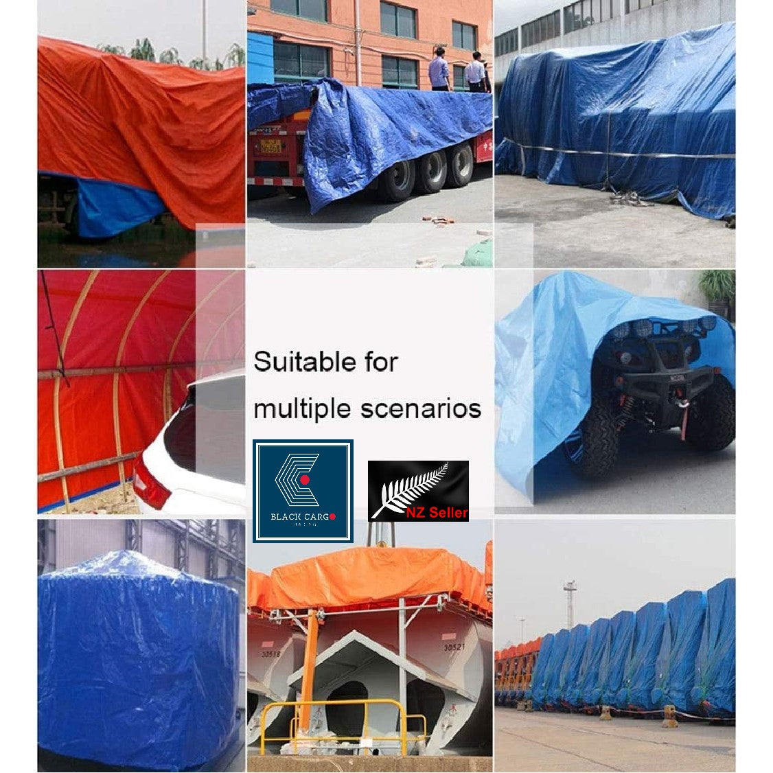 Heavy Duty Tarpaulin Covers Tarp Waterproof 3.8m x 5.8m – Referdeal