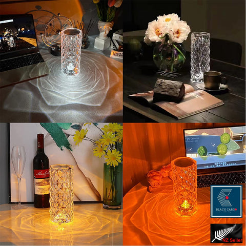 Unique Decorative Crystal lava Bedside Lamp Night Light Table Lamp with Remote