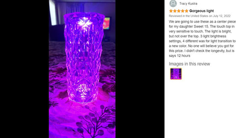 Unique Decorative Crystal lava Bedside Lamp Night Light Table Lamp with Remote