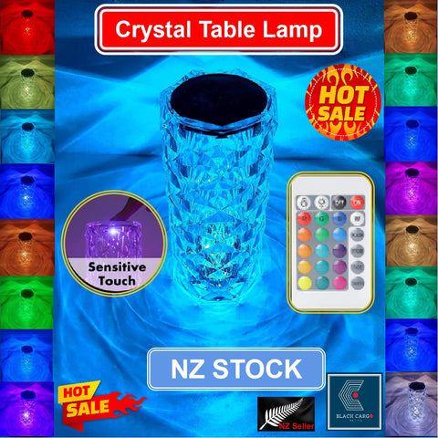 Unique Decorative Crystal lava Bedside Lamp Night Light Table Lamp with Remote