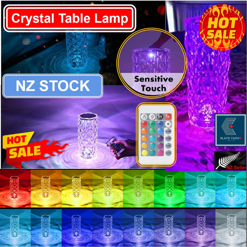 Unique Decorative Crystal lava Bedside Lamp Night Light Table Lamp with Remote