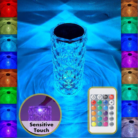 Unique Decorative Crystal lava Bedside Lamp Night Light Table Lamp with Remote