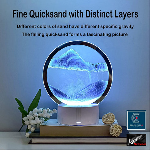 3D Hourglass Deep Sea Sandscape Art Sculpture Glass Modern Figurine Home Decor