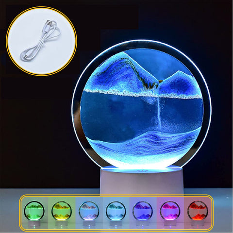 Modern 3D Deep Sea Sandscape in Motion RGB LED Lamp Relaxing Night light