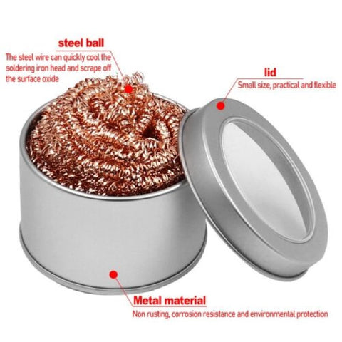 Portable Soldering Iron Tip Cleaning Copper Wire Sponge Kit Welding Accessories