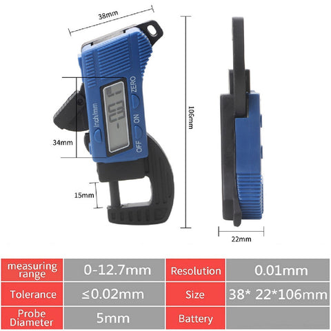 Digital Thickness Gauge Thickness Tester Thickness Measure 0-12.7mm