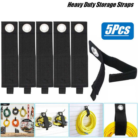 5Pcs Heavy Duty Storage Straps Extension Cord Holder Organizer